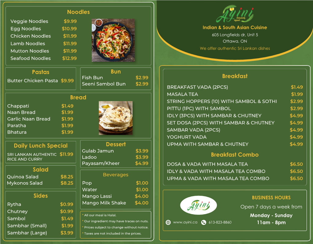 Ayini Menu New 1