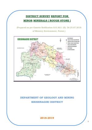 District Survey Report for Minor Minerals [ Rough Stone ]