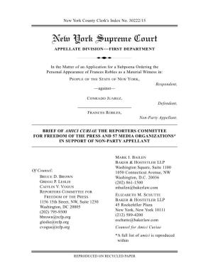 New York Supreme Court APPELLATE DIVISION—FIRST DEPARTMENT
