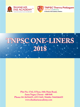 Tnpsc One-Liners 2018