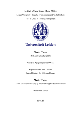 Master Thesis (Cohort: September 2017)