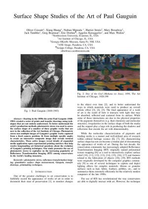 Surface Shape Studies of the Art of Paul Gauguin