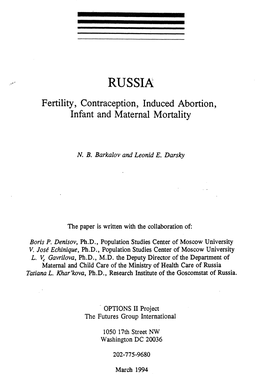 Induced Abortion, Infant and Maternal Mortality