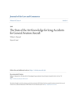 The State of the Art Knowledge for Icing Accidents for General Aviation Aircraft, 65 J
