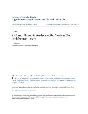 A Game-Theoretic Analysis of the Nuclear Non-Proliferation Treaty" (2014)