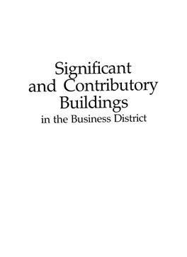 Significant and Contributory Buildings in the Business District