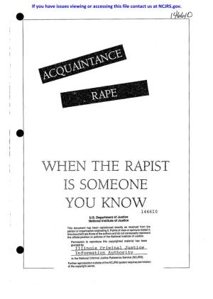 Acquaintance Rape Is a Sexual Assault Crime Committed by Someone Who Knows the Victim