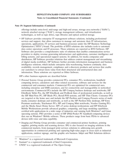 HEWLETT-PACKARD COMPANY and SUBSIDIARIES Notes to Consolidated Financial Statements (Continued)