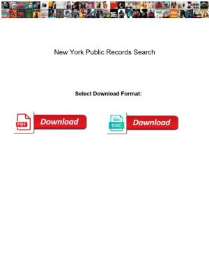 New York Public Records Search