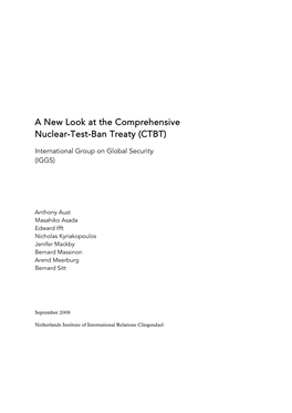 A New Look at the Comprehensive Nuclear-Test-Ban Treaty (CTBT)