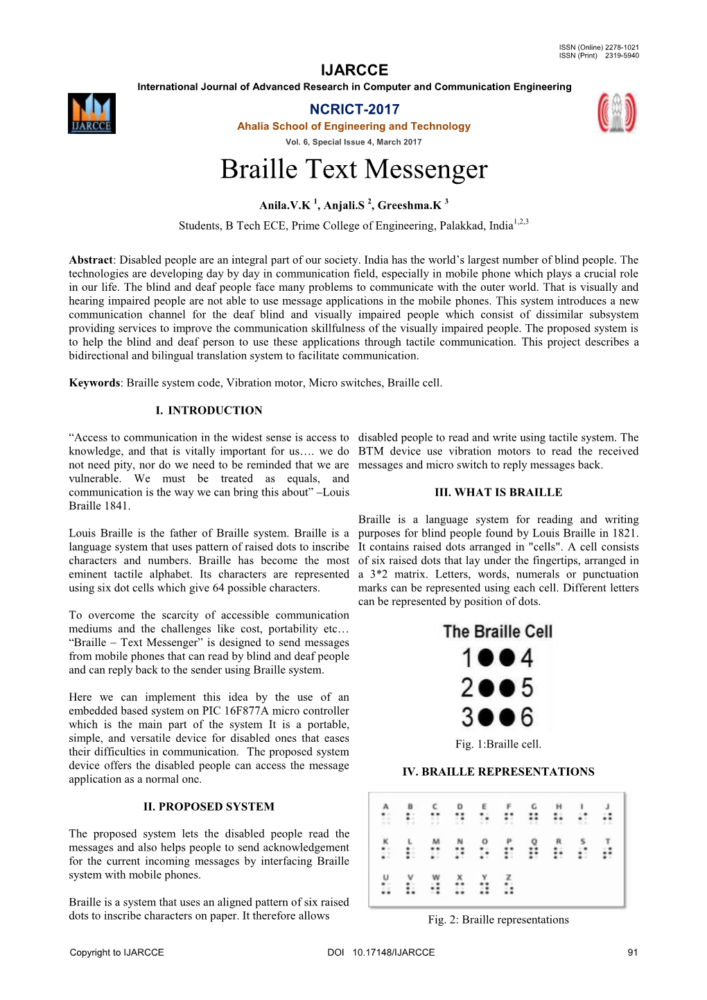Braille Text Messenger