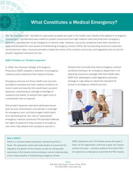 What Constitutes a Medical Emergency?