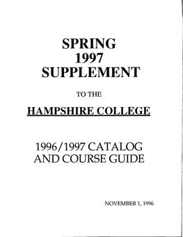 Spring 1997 Supplement