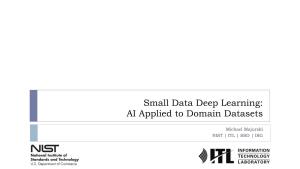Small Data Deep Learning: AI Applied to Domain Datasets