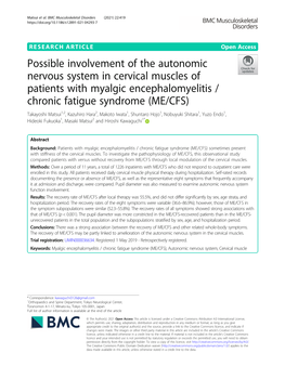 Possible Involvement of the Autonomic Nervous System in Cervical