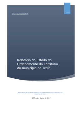 Relatório Do Estado Do Ordenamento Do Território Do Município Da Trofa