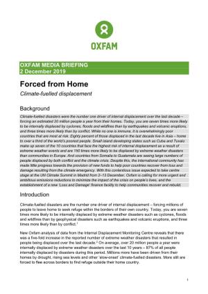 Forced from Home: Climate-Fuelled Displacement