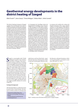 Geothermal Energy Developments in the District Heating of Szeged