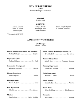 Council Minutes 2003