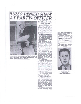RUSSO DENIED SHAW at PARTY--OFFICER L Lt