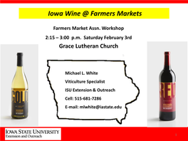 Iowa Wine @ Farmers Markets