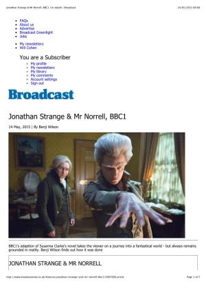 Jonathan Strange & Mr Norrell, BBC1