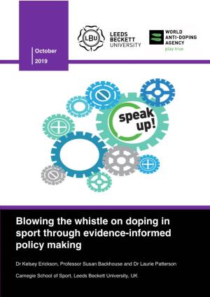 Blowing the Whistle on Doping in Sport Through Evidence-Informed Policy Making