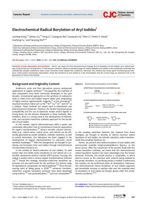 Electrochemical Radical Borylation of Aryl Iodides.Pdf