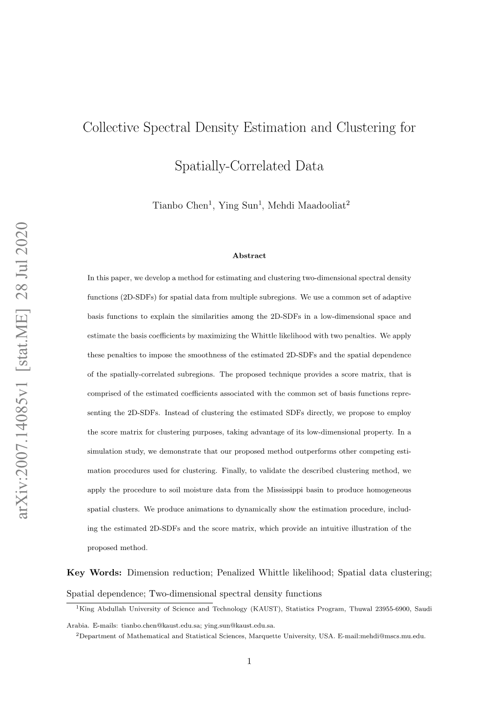 Collective Spectral Density Estimation and Clustering for Spatially