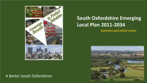 South Oxfordshire Emerging Local Plan 2011-2034 Summary and Call for Action
