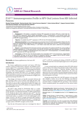 P16ink4a Immunoexpression Profile in HPV-Oral Lesions from HIV