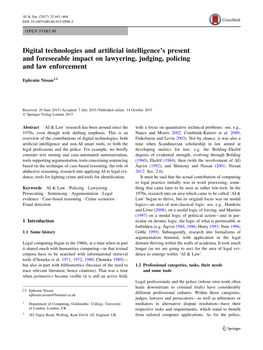 Digital Technologies and Artificial Intelligence's Present And