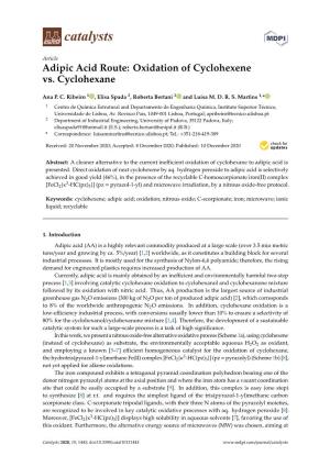 Adipic Acid Route: Oxidation of Cyclohexene Vs. Cyclohexane