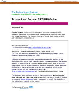 Tavistock and Portman E-Prints Online