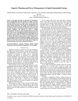 Capacity Planning and Power Management to Exploit Sustainable Energy