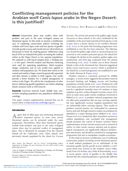 Conflicting Management Policies for the Arabian Wolf Canis Lupus Arabs in the Negev Desert: Is This Justified?