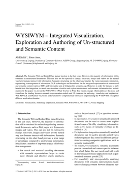 WYSIWYM – Integrated Visualization, Exploration and Authoring of Un-Structured and Semantic Content