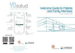 Welcome Guide for Patients and Family Members Adult Hospital Unit