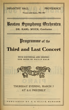 Boston Symphony Orchestra Concert Programs, Season 26,1906-1907, Trip