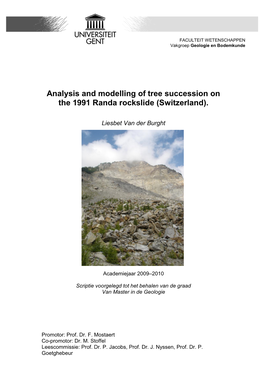 Analysis and Modelling of Tree Succession on the 1991 Randa Rockslide (Switzerland)