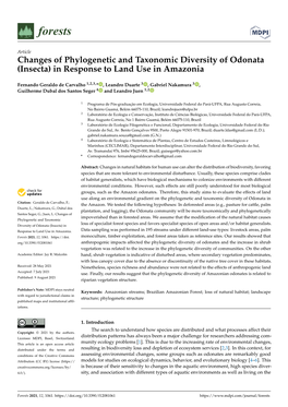 Changes of Phylogenetic and Taxonomic Diversity of Odonata (Insecta) in Response to Land Use in Amazonia