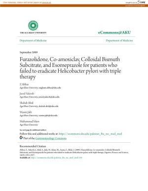 Furazolidone, Co-Amoxiclav, Colloidal Bismuth Subcitrate, and Esomeprazole for Patients Who Failed to Eradicate Helicobacter