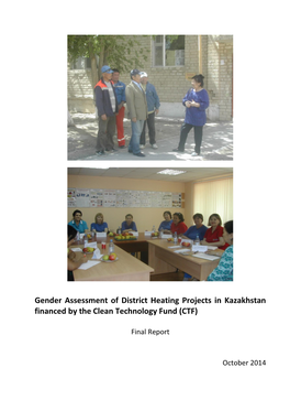 Gender Assessment for CTF Projects in Kazakhstan