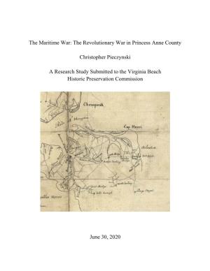 The Maritime War: the Revolutionary War in Princess Anne County