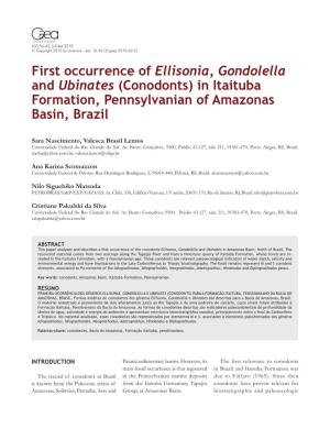 First Occurrence of Ellisonia, Gondolella and Ubinates (Conodonts) in Itaituba Formation, Pennsylvanian of Amazonas Basin, Brazil