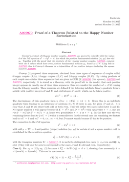 A007970: Proof of a Theorem Related to the Happy Number Factorization