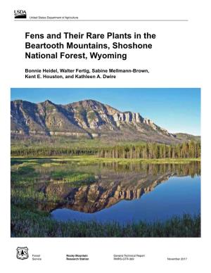 Fens and Their Rare Plants in the Beartooth Mountains, Shoshone National Forest, Wyoming