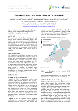 Geothermal Energy Use, Country Update for the Netherlands