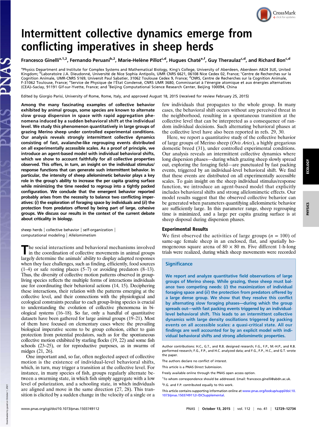 Intermittent Collective Dynamics Emerge from Conflicting Imperatives in Sheep Herds