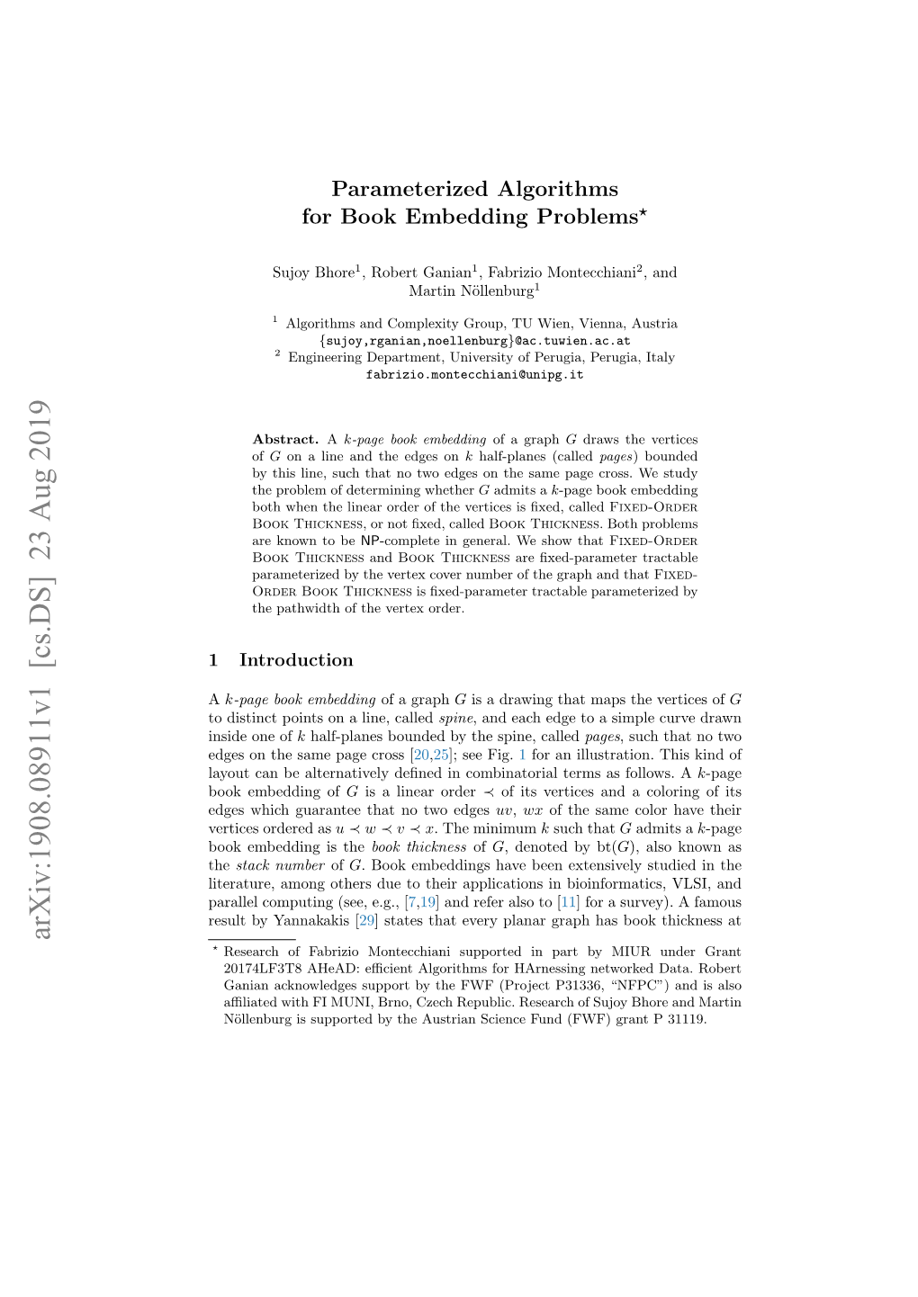 Arxiv:1908.08911V1 [Cs.DS] 23 Aug 2019